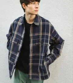 (M)M/NTRチェックCPOJK ニコアンド カバーオールネイビー