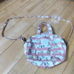 ジェラートピケ　キッズ　ショルダーバッグ　ピンク　ボーダー　動物
