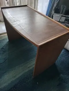ニトリ 木製ダークブラウンデスク スライド式キーボードテーブル付き