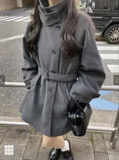 M様専用 GRL ベルト付きマルチWayフェイクウールコート[fo1762]