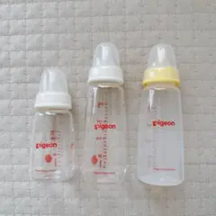 Pigeon ピジョン ガラス＆プラスチック 哺乳瓶 3本セット スリムタイプ