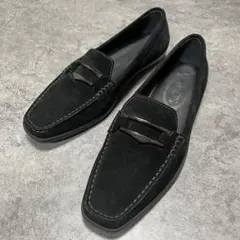 【極美品】TOD'S トッズ スエード ローファー メタルビット 黒 35.5のサムネイル