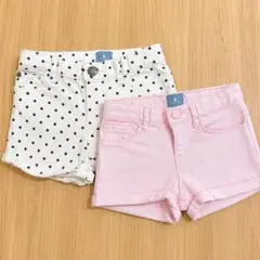 babyGap ハーフパンツ 2枚セット ドット ピンク