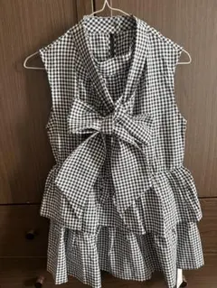 ギンガムチェック ノースリーブシャツ