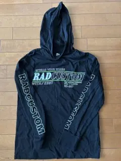 RAD CUSTOM フード付き長袖カットソーブラック　サイズ150