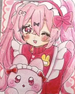 オリジナルキャラクター 手描き イラスト アナログ 萌え絵