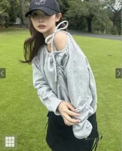 GRL 2Wayリボンシャーリングスウェットトップス