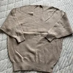 ガリャルダガランテ グレージュ Vネック 長袖ニットセーター