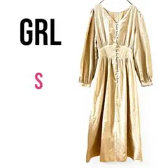 【グレイル】ウエストギャザー 長袖ワンピース かわいい デート ベージュ 美品