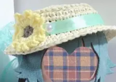 【帽子単品】ぬい服　カンカン帽　ミントカラーのサムネイル