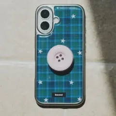 スマホグリップ ボタン ピンク 韓国 バレエコア　ボタンコア