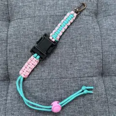 パラコード ストラップ ペットボトルホルダー ピンク×ミントのサムネイル