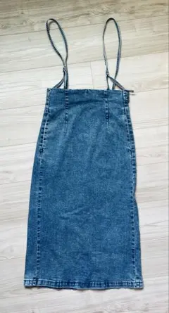 【値下げ】GU デニムブルー ハイウエスト タイトスカート スリット入り