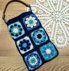 BL01★スマホホルダー★モチーフつなぎ【ハンドメイド】