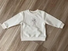 コムサイズム　アイボリー クマ刺繍 トレーナー