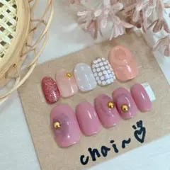 個性派ニュアンス　ショートオーバル　現品販売　ジェルネイルチップ