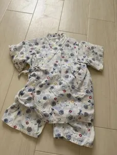 甚平 青い渦巻き模様 100cm