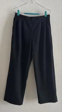 黒 ワイドパンツ ゴムウエスト