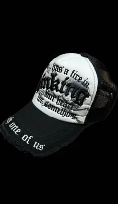 y2k 平成 英字 刺繍 キャップ 髑髏 ドクロ archive