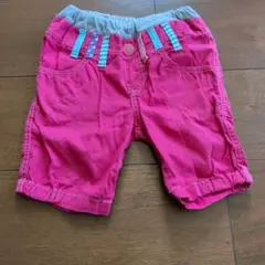 ピンク コットン ハーフパンツ ゴムウエスト