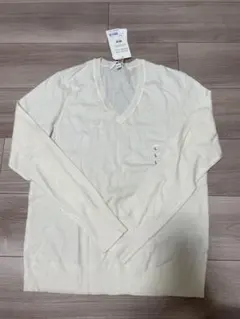 新品UNIQLOエクストラファインメリノウール セーター L オフホワイト