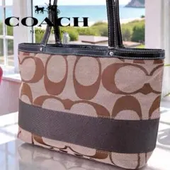 COACH コーチ トートバッグ シグネチャー ターンロック 11558 - メルカリ