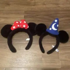 ミニーマウス・ミッキーマウス耳カチューシャセット