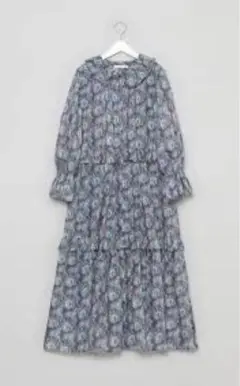 ヌキテパ 試着のみ ポプリンビオラプリントシャツドレス ワンピース 