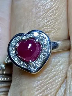 イチオシ品！】英国 ビンテージ 合成ルビー リング 925 鑑定書あり