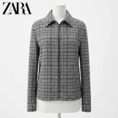 美品 ZARA ザラ 4WAYストレッチ チェック柄 ジップジャケット Sのサムネイル