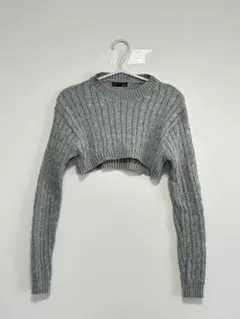 DAZY グレー クロップドニット S