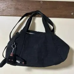 Kipling ブラック 2wayショルダーバッグ チャーム付き