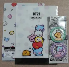 BT21 minini ハピネス缶バッジ・A5クリアファイル