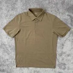 ユニクロ エアリズムヒヨクエリポロシャツ 半袖 ベージュ M