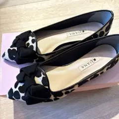 新品未使用 Diana ダイアナレオパード柄 フラットシューズ オペラシューズ