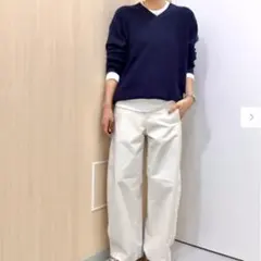 ユニクロ　ワッフルVネックセーター
