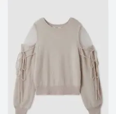 SNIDEL シースルーショルダー ニットプルオーバー アイボリー　使用感あり