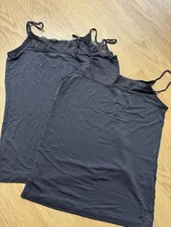 ユニクロ　エアリズム　接触冷感　ブラックキャミソール2枚セット Mサイズ　2枚