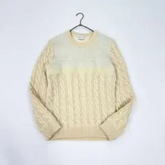 Pringle プリングル ケーブルニット ウール コットン 日本製 M