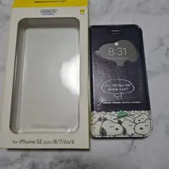 iPhone SE 8 7 6　スヌーピー 手帳型ケース カードポケット付き