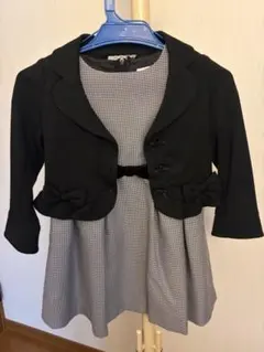 フォーマルドレス チェック柄 100cmジャケット付き