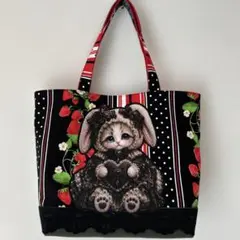 ねこパネル生地 ハンドメイド 紙袋型トートバッグ - メルカリ