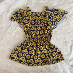 ひまわり　ワンピース　90 女の子　夏