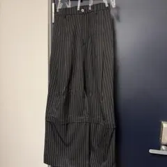 ストライプ柄 スラックス パンツ ブラック