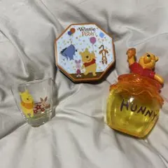 くまのプーさん ディズニー ガラスコップ グラス 空き缶 小物入れ