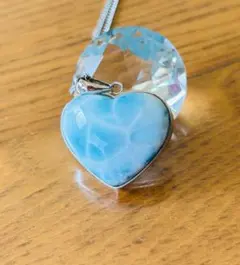 ラリマー ハート型ペンダント