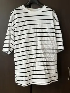 ストライプTシャツ Mサイズ ポケット付き　GU