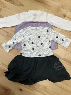 女の子　子供服　長袖ワンピースとスカートセット 110cm