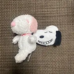 PEANUTS スヌーピーぬいぐるみストラップ&フェイスプチポーチ