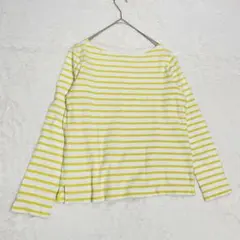 ユニクロ ボーダー ロンT イエロー ホワイト 長袖 カットソー 春 レディース